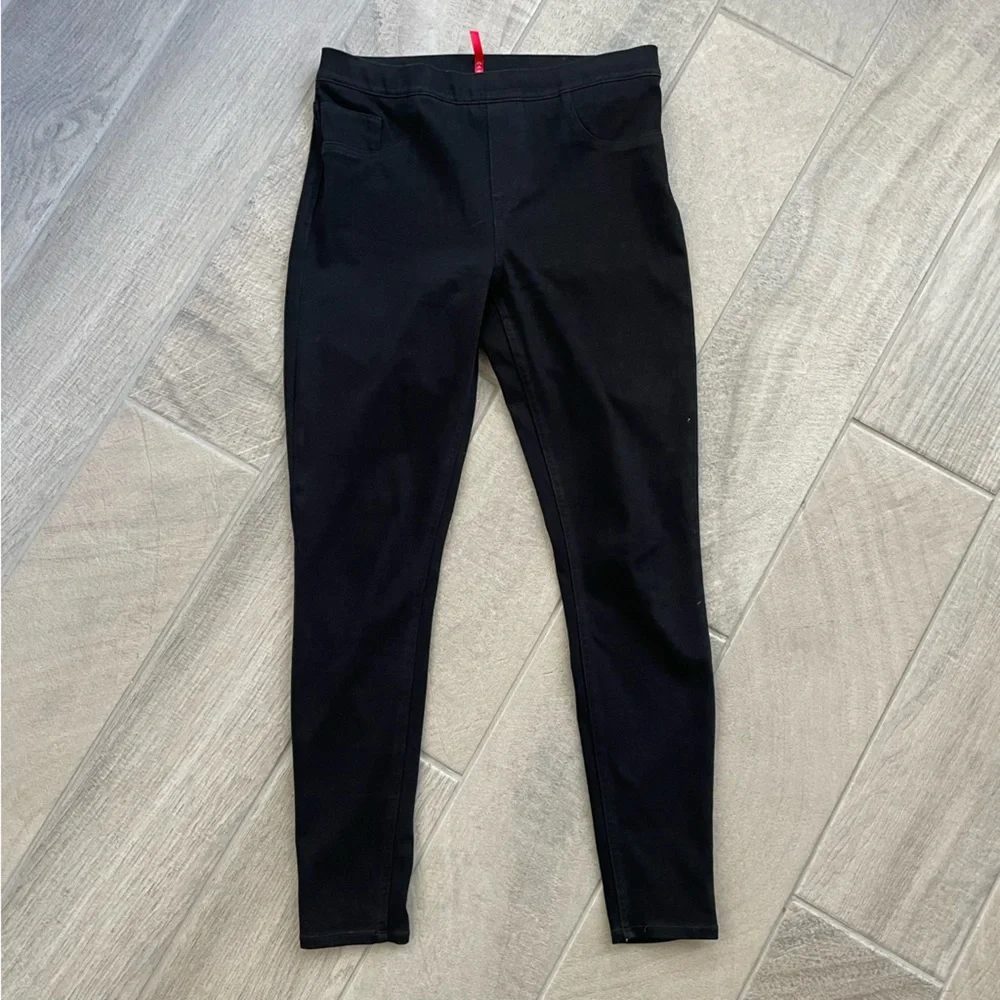 Spanx Black Faux Jean Leggings Jeggings Size Large - Picture 2 of 7